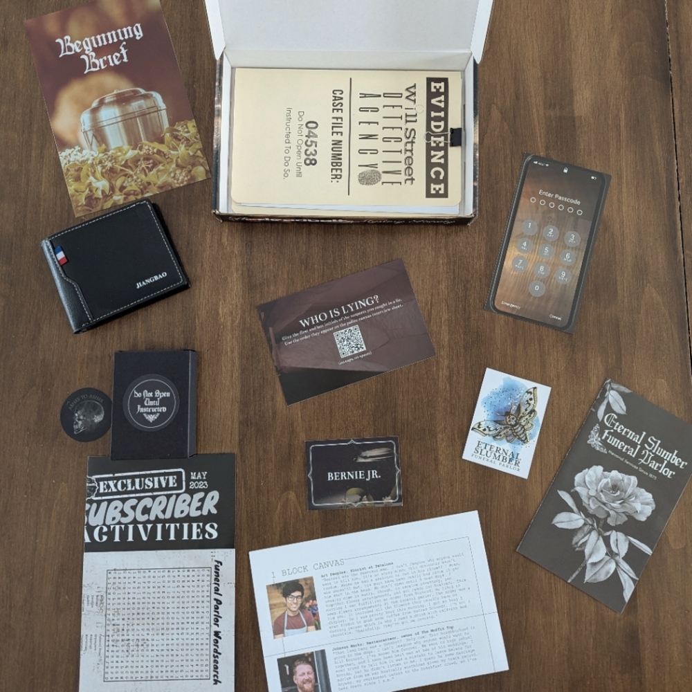 Deadbolt Mystery Society Ashes to Ashes Game